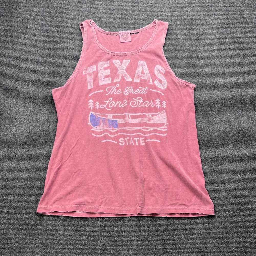 Comfort Colors Texas Lone Star State Distressed Pink Graphic Tank Top